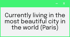 Currently living in Paris